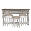 LIBERTY FURNITURE CONSOLE-BAR-WITH-(X3)STOOLS