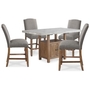ASHLEY ALEEDA-5PC-MARBLE-DINING-PKG