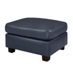 LEATHER LIVING 1003-00-OTTOMAN-NAVY-LEATHER