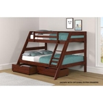 WOODCREST MANUFACTURING TWIN/FULL-BUNKBED-BROWN-FINISH