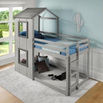 WOODCREST MANUFACTURING TWIN/TWIN-GREY-BUNK-HOUSE-PKG